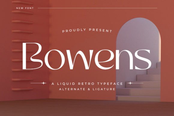 Bowens Liquid Retro Typeface for Handmade Brands