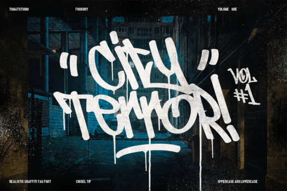 City Terror: A Polite Graffiti Display Font for Editorial Design