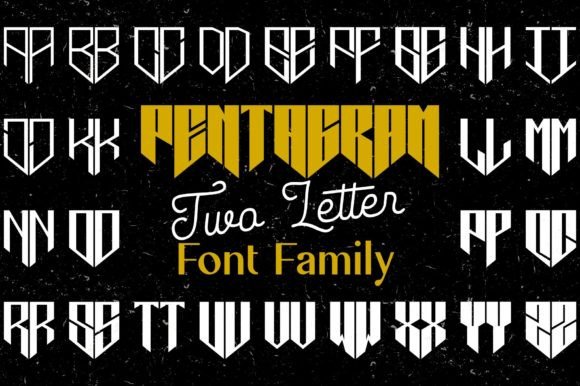 Pentagram Two Letter: A Display Font for Elegant Monogram Logos