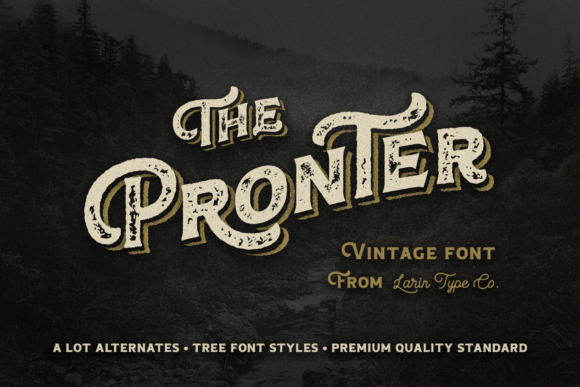 Pronter: A Vintage Display Font for Distinctive Web Design
